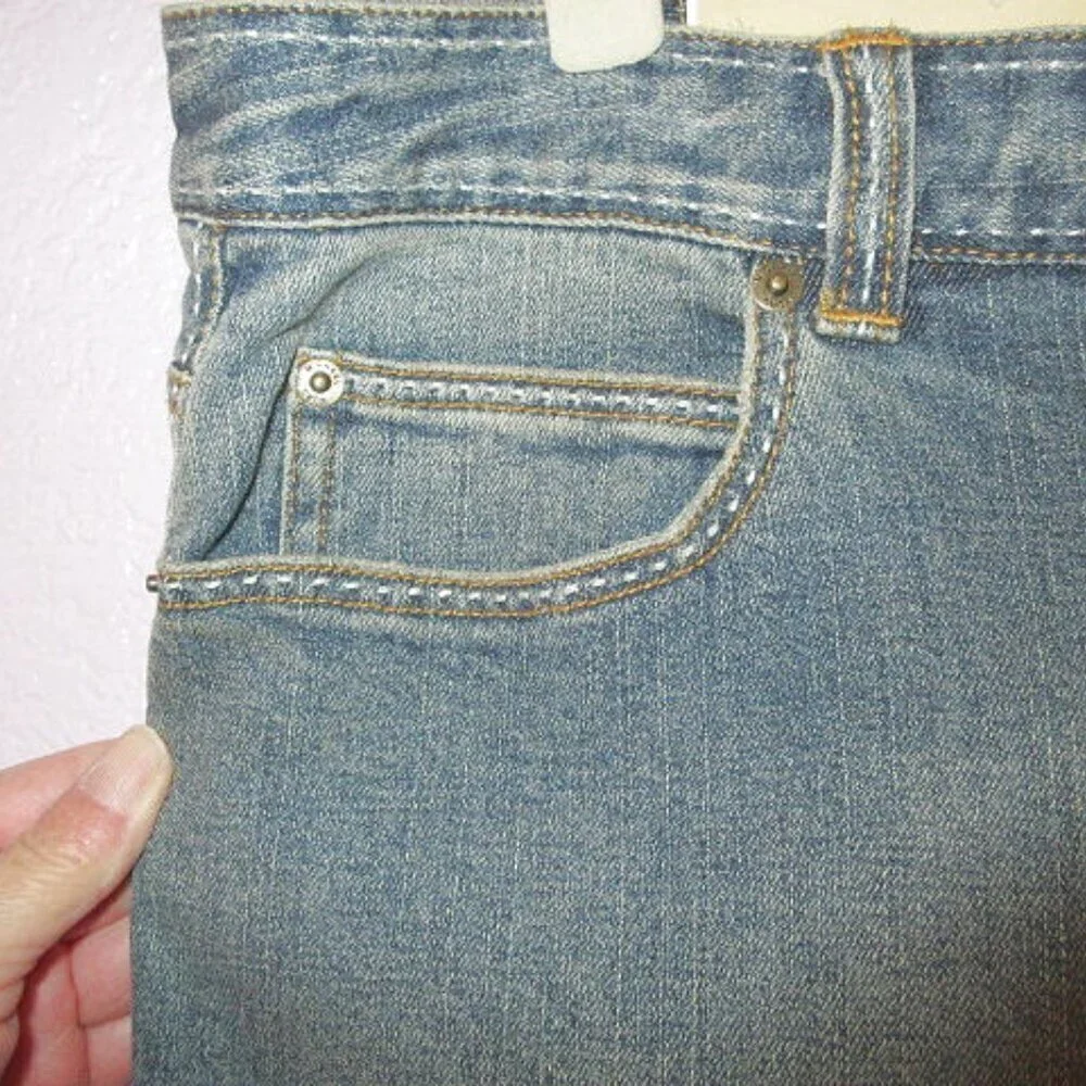 Michael Kors Wide Leg Jeans Womens 22W Stretch Denim High Rise Greenwich NWT
